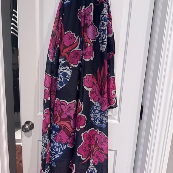 Ted Baker Organza Floral Halter Maxi Dress - Pink and Blue - Picture 5 of 7